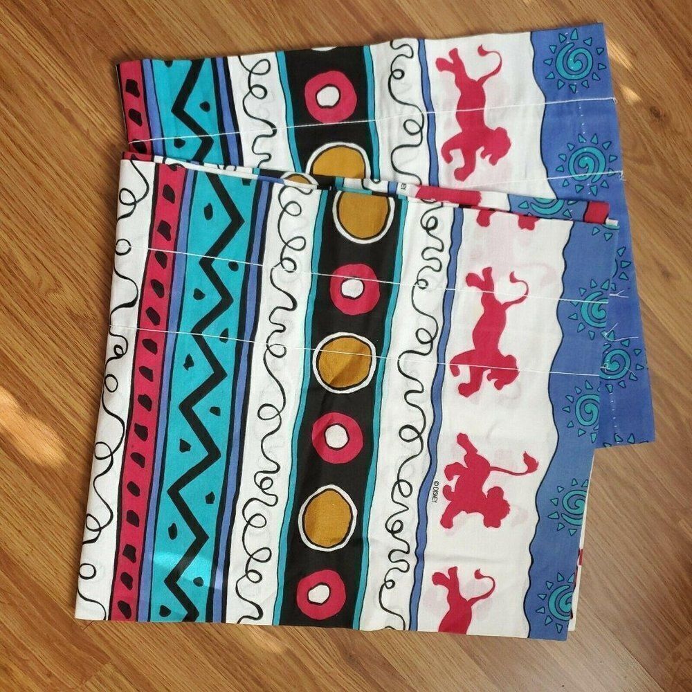 Vintage 90s Disney The Lion King 2 Curtains Valances Pair